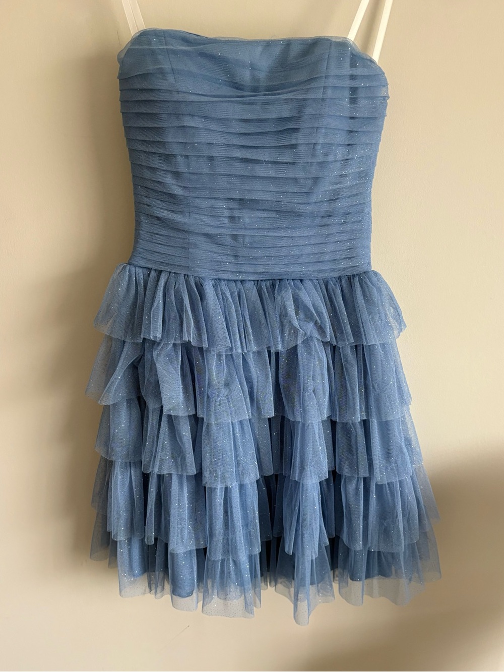 B. Darlin Light Blue Dress with Strap Detail